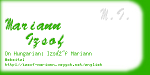 mariann izsof business card